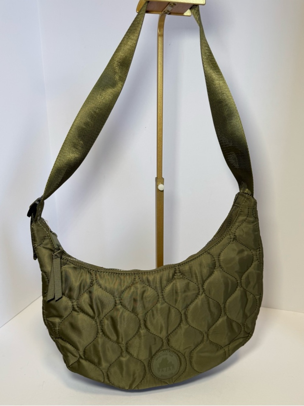 Pajar Asym Quilted Crossbody Forrest green/ orange